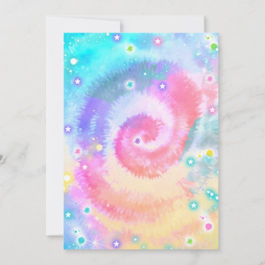 Peace Out Digits Hippy絞り染め誕生日Inv 招待状 (裏面)