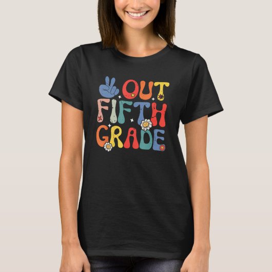 Peace Out Fifth 5th Grade  Elementary School Gradu Tシャツ (正面)