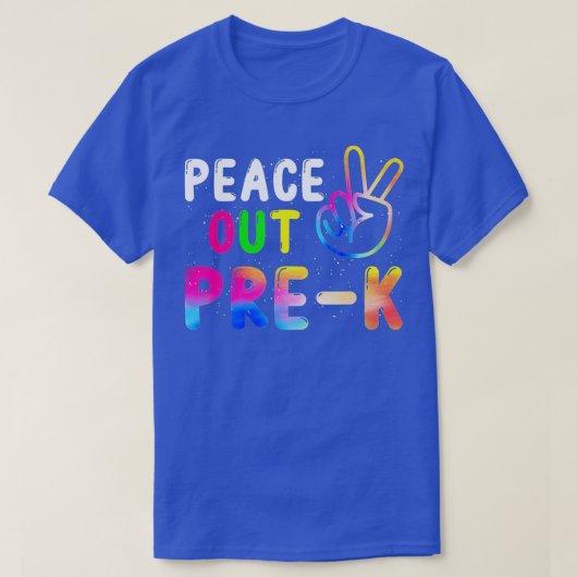 Peace Out K前の学校の最終日先生ガールボー Tシャツ (デザイン正面)