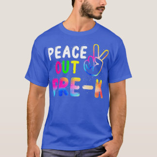 Peace Out K前の学校の最終日先生ガールボー Tシャツ