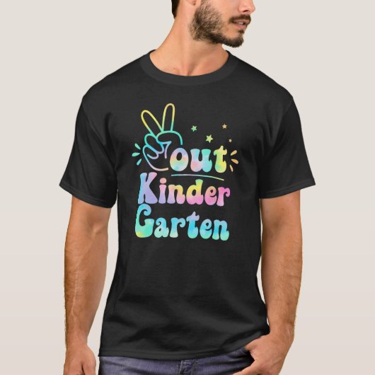Peace Out Kindergarten Tie Dye Last Day Of School  Tシャツ (正面)