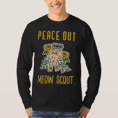 Peace Out Meow Scout Men & Women's  Graphic Cat Tシャツ (正面)