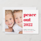 Peace Out Photos赤いクリスマス シーズンカード (正面)