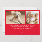 Peace Out Photos赤いクリスマス シーズンカード (裏面)