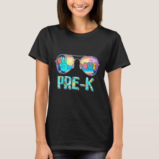 Peace Out Pre K先生学校の最終日 Tシャツ (正面)