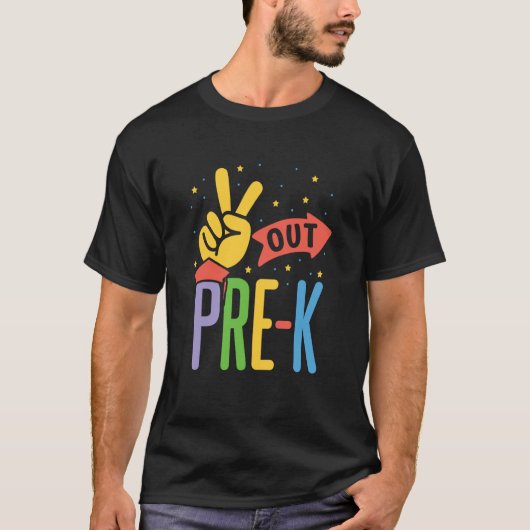 Peace Out Pre K Pk Pre Kindergarten Kids Cute Tシャツ (正面)