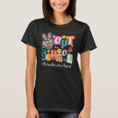 Peace Out School Hello Summer School Secretary Squ Tシャツ (正面)