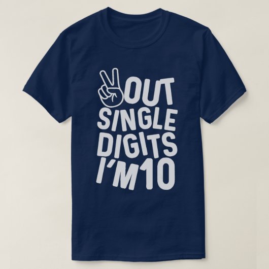 Peace Out Single Digits I'm 10 10th Birthday Boys Tシャツ (デザイン正面)