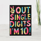 Peace Out Single Digits Im 10 Year Old 10th Birthd カード (正面)