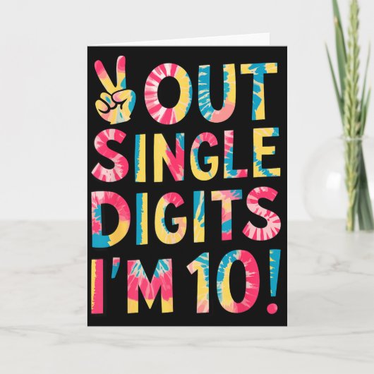 Peace Out Single Digits Im 10 Year Old 10th Birthd カード (正面)