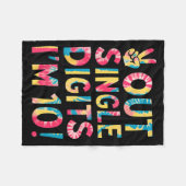 Peace Out Single Digits Im 10 Year Old 10th Birthd フリースブランケット (正面(横))