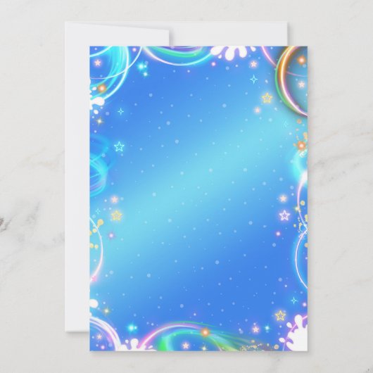 Peace Out Single Digits Neon Glow Boy Birthday 招待状 (裏面)