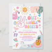 Peace Out Single Digits Pool Party Summer Birthday 招待状 (正面)