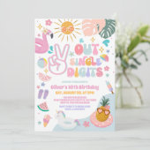 Peace Out Single Digits Pool Party Summer Birthday 招待状 (スタンド正面)