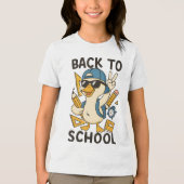 🧢 Peace Out, Summer — It’s School Time! 🕶️ トライブレンドTシャツ (正面)