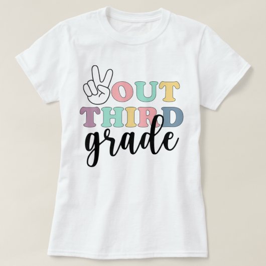 Peace Out Third Grade T-Shirt Class Of 2022 Gradua Tシャツ (デザイン正面)