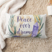 Peace Over Drama Pillow - Boho Spiritual Calm Cush ランバークッション (ブランケット)