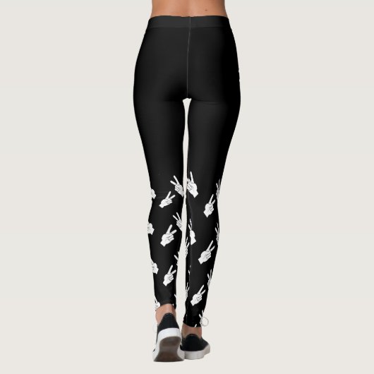 Peace over hype hand sign leggings レギンス (裏面)