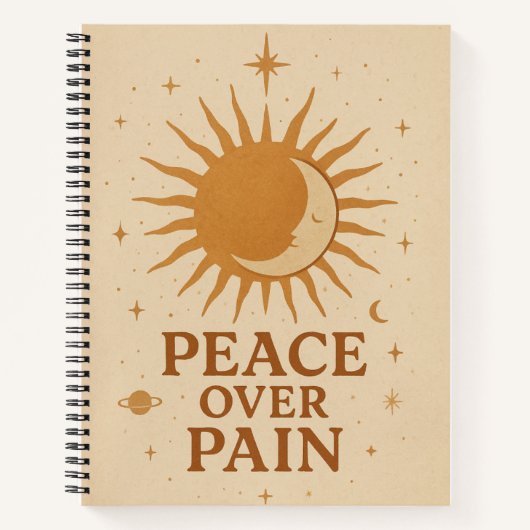 Peace Over Pain Journal – Mindfulness and Self-Lov ノートブック (正面)