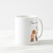 Peace Over Pain — Minimal Brown Healing Quote コーヒーマグカップ (正面右)