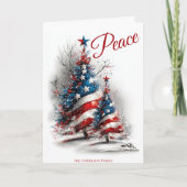 Peace Patriotic Christmas Tree  カード (正面)