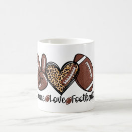 Peace Peace Love Football USA – Patriotic Sports コーヒーマグカップ