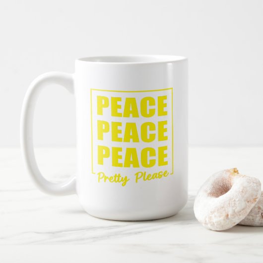 Peace Peace Peace Pretty Please コーヒーマグカップ (ドーナツ)