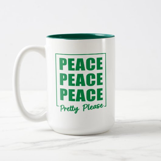 Peace Peace Peace Pretty Please ツートーンマグカップ (左)