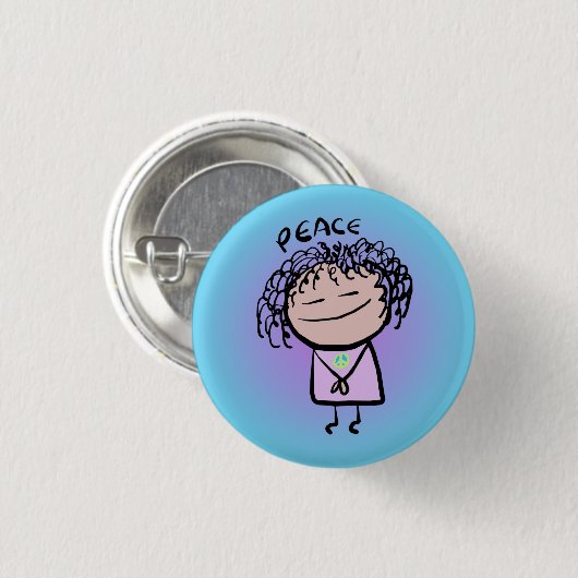Peace Pin by Mepeople 缶バッジ (正面&裏面)