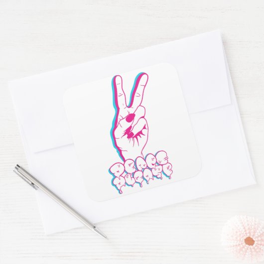 Peace Pleaseスタンプ スクエアシール (封筒)