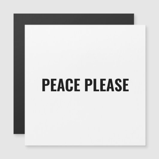 Peace please white black文字ミニマリスト (正面/裏面)