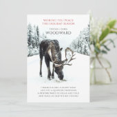 Peace Poem with Moose in Winter Snow Scene シーズンカード (スタンド正面)