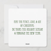 PEACE POINSETTIAメリークリスマスウォーターカラーフラット シーズンカード (裏面)