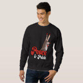 Peace & Polish Red and White スウェットシャツ (正面フル)