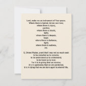 Peace prayer of St Francis  ノートカード (裏面)