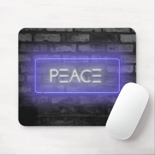 PEACE Purple Neon Signマウスパッド マウスパッド