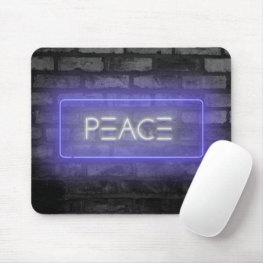 PEACE Purple Neon Signマウスパッド マウスパッド (マウス)