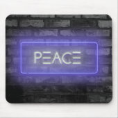 PEACE Purple Neon Signマウスパッド マウスパッド (正面)