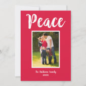 Peace Red Brushedスクリプトフォト シーズンカード (正面)