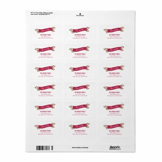 Peace Ribbon住所 シール (フルシート)