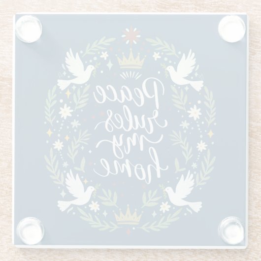 Peace Rules My Home ガラスコースター (裏面)