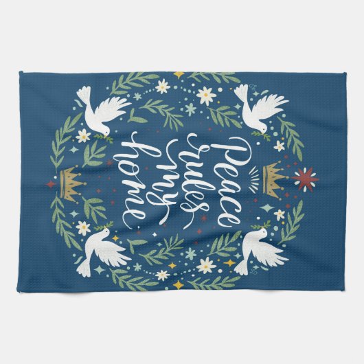 Peace Rules My Home キッチンタオル (横)