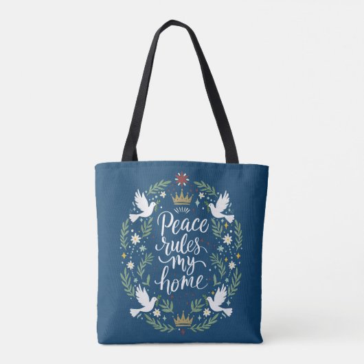 Peace Rules My Home トートバッグ (裏面)