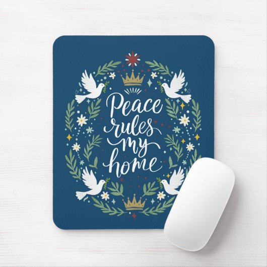 Peace Rules My Home マウスパッド (マウス)