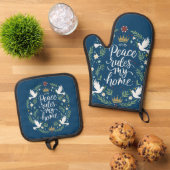 Peace Rules My Home 鍋つかみ&鍋敷きセット (トップダウン)