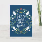 Peace Rules My HomeFolded Greeting Card カード (正面)