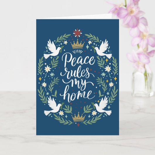 Peace Rules My HomeFolded Greeting Card カード (蘭)