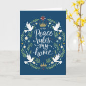 Peace Rules My HomeFolded Greeting Card カード (黄色い花)