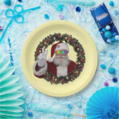 Peace Santa Wreath Plate ペーパープレート (パーティー)