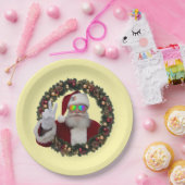 Peace Santa Wreath Plate ペーパープレート (パーティー)
